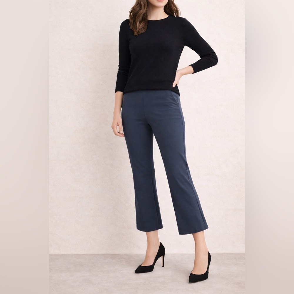 Elaine Kim Tech Stretch Kick Flare Pants Luxury Athleisure to Office Size Large - Picture 9 of 9
